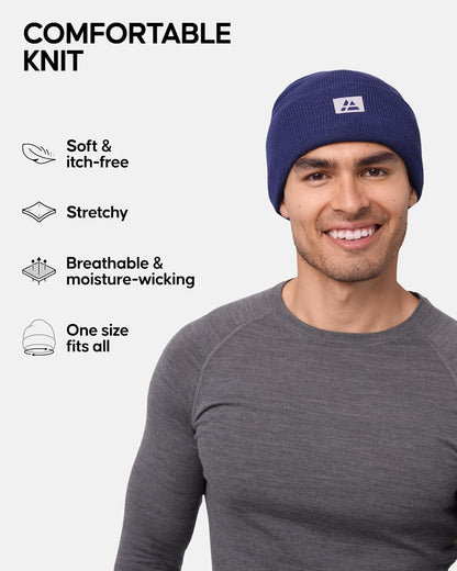 Sustainable Classic Beanie for Men & Women, Plain Kitted Hat